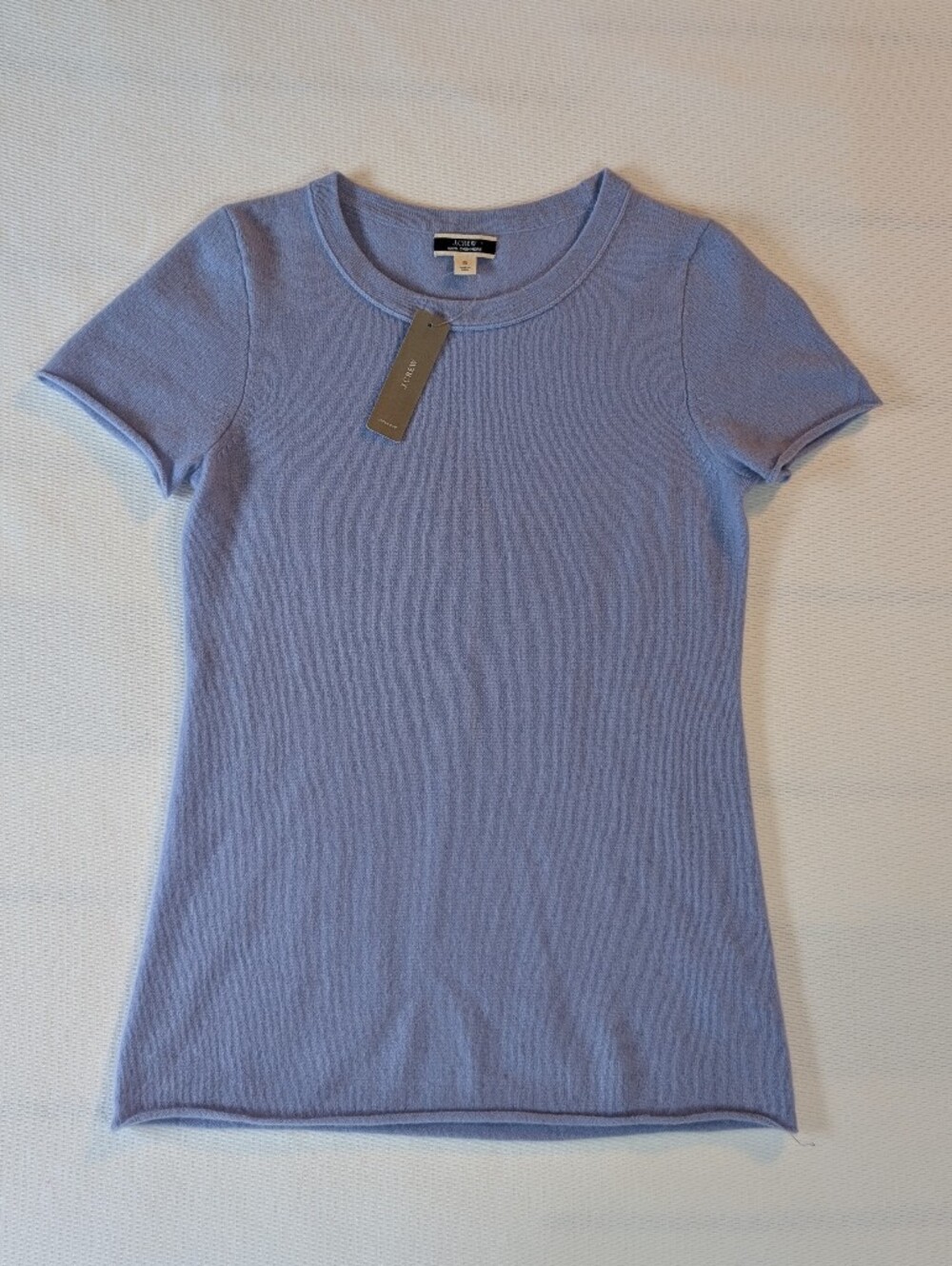 NEW J.Crew 100% Cashmere Rolled Edge Short Sleeve Sweater Tee